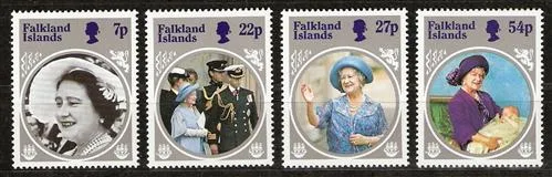 427-430 Falkland Queen Mother 85 jaar postfris/mnh