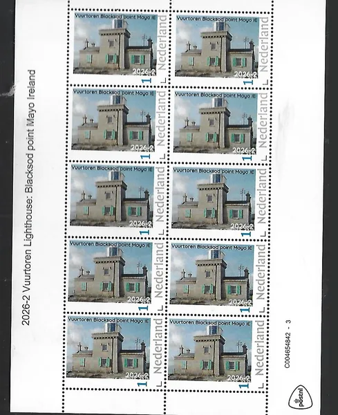 Nederland 2026-2 Vuurtoren Lighthouse; Blacksod point Ireland sheet postfris/mnh
