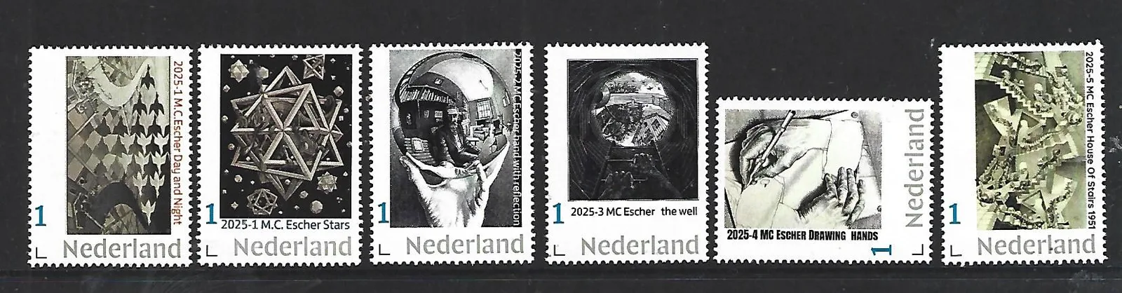 Netherlands 2025 MC Escher Annual Set MNH