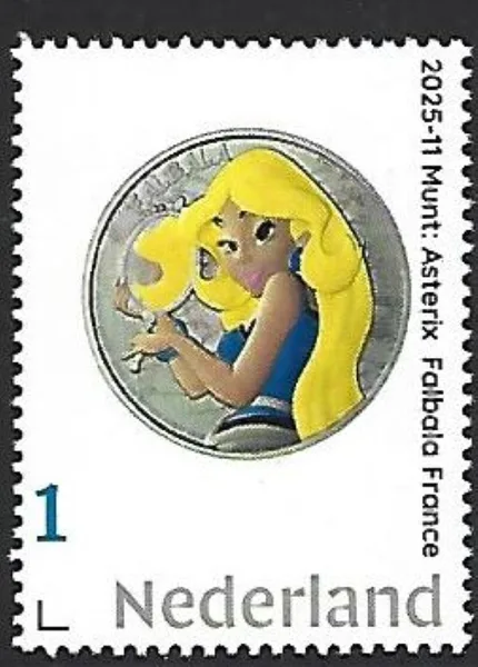 Netherlands 2025-11 Coin Asterix on stamp: Falbala Asterix France MNH
