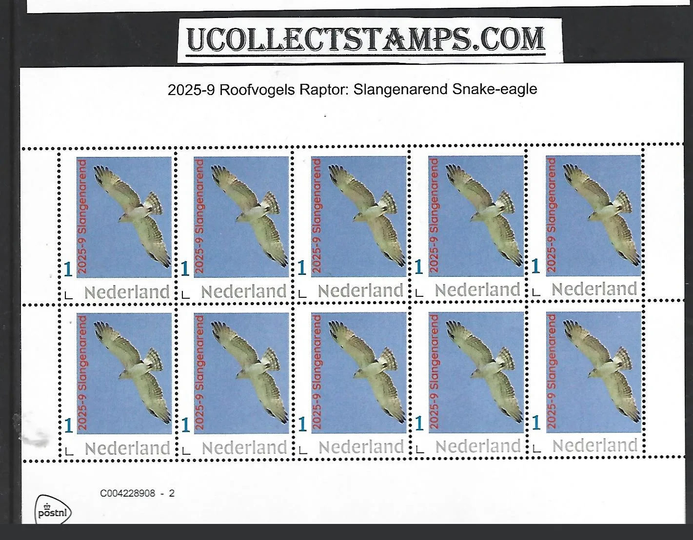 Nederland 2025-9 Roofvogel Raptor: Slangenarend sheet postfris/mnh