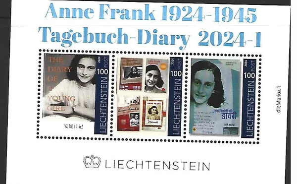 Liechtenstein 2024-1 Anne Frank m/s MNH