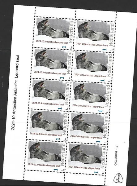 Nederland 2024-10 Antarctica Antarctic: Zeehond Leopard seal postfris/mnh