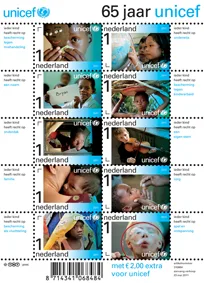 Nederland 28233/2832a UNICEF 2011 TOESLAG vel/sheetlet postfris/mnh