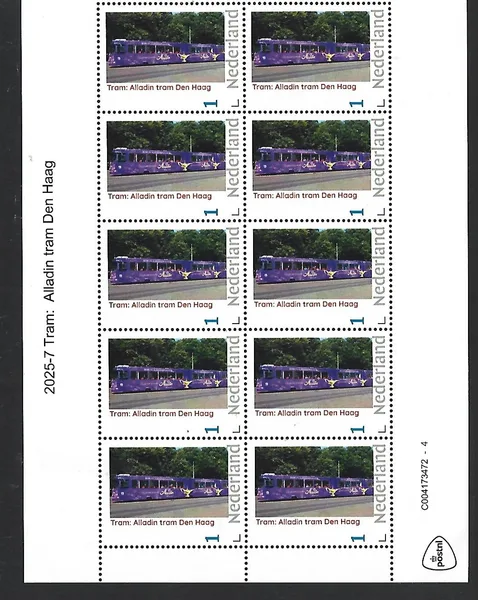 Netherlands 2025-7 Tram: Alladin Tram The Hague sheet MNH