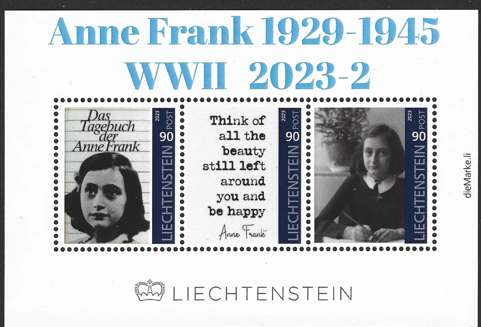 Liechtenstein 2023-2 Anne Frank m/s postfrisch