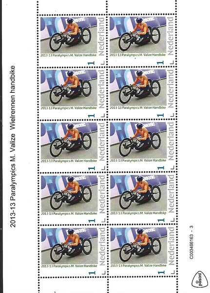 Nederland 2024-13 Paralympics Mitch Valize handbike cycling sheetlet postris/mnh