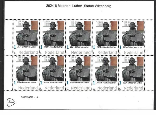 Netherlands 2024-6 Martin Luther Reformation statue Wittenberg MNH