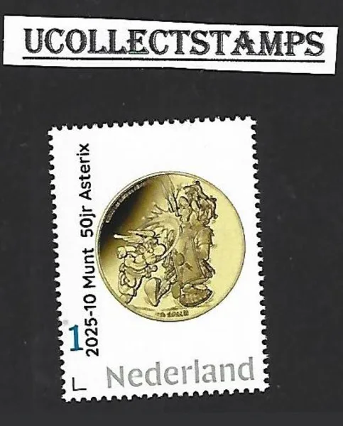 Nederland 2025-10 Coin on stamp Asterix 50yrs France 50€ postfris/mnh