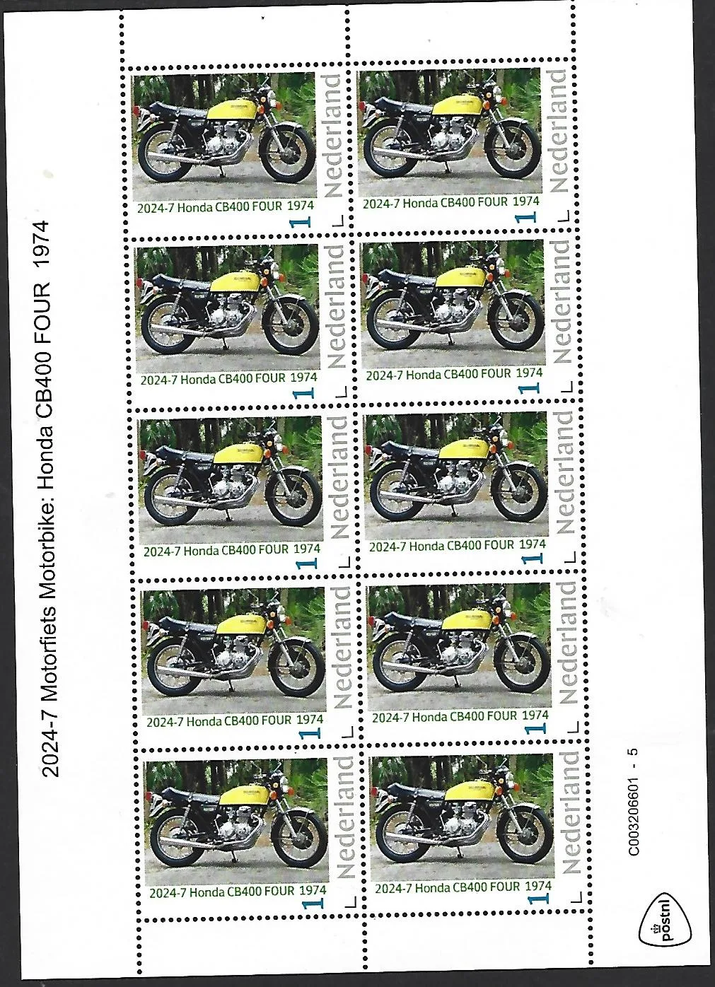 Niederlande 2024-7 Motorrad: Honda CB400 four 1974 Kleinbogen postfris/mnh
