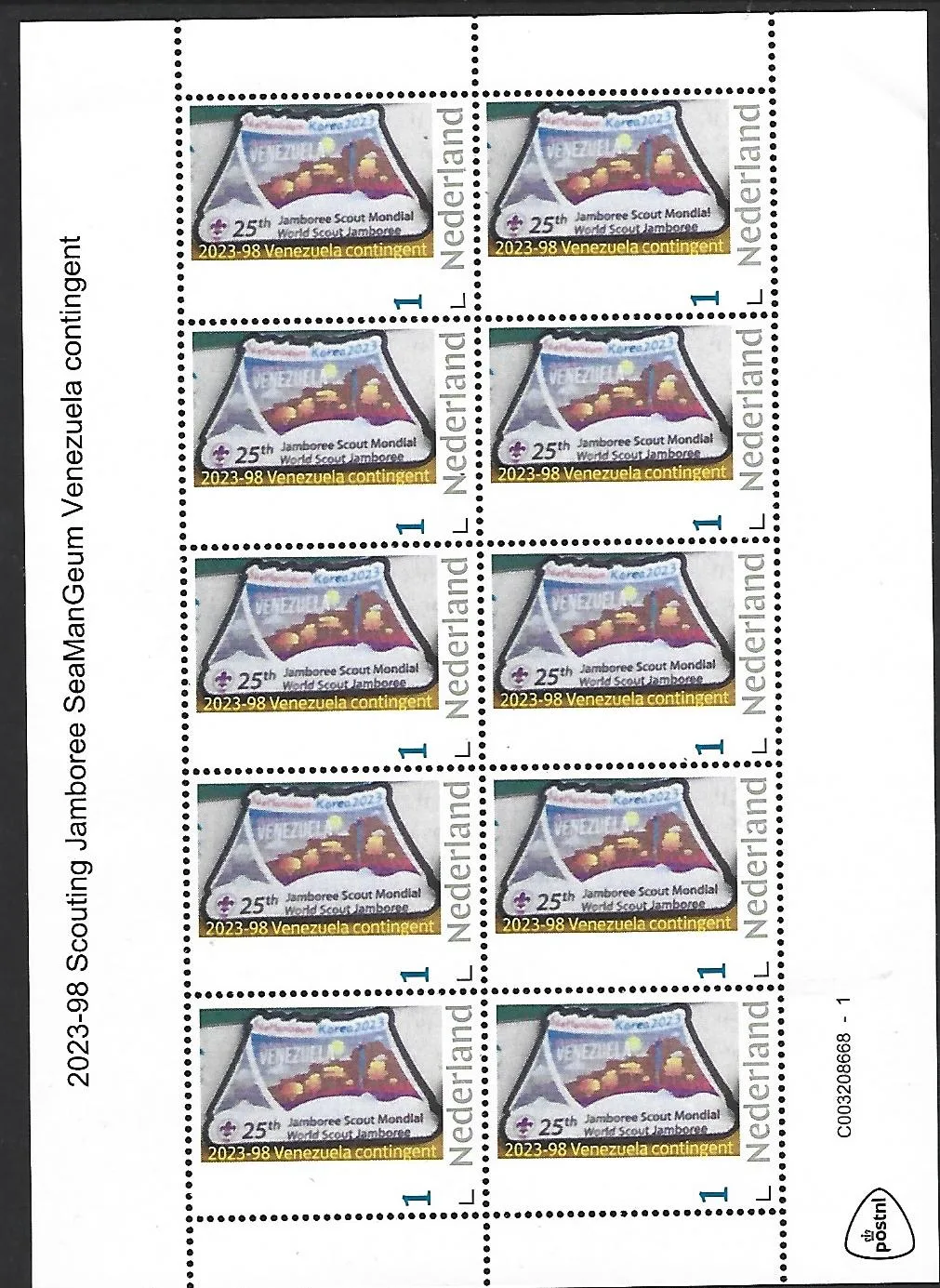 Pays-Bas 2023-98 Jamboree Scout SeaManGeum Venezuela bloc-feuillet neuf/mnh