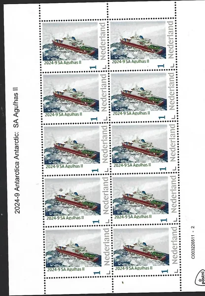 Nederland 2024-9 Antarctica Antarctic; SA Agulhas II ship sheetlet postfris/mnh