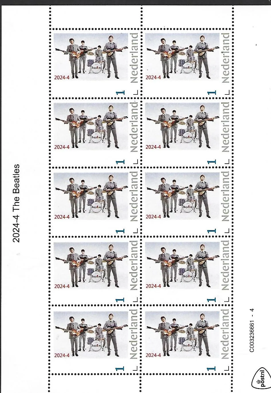 Pays-Bas 2024-4 The Beatles feuillet neuf/mnh