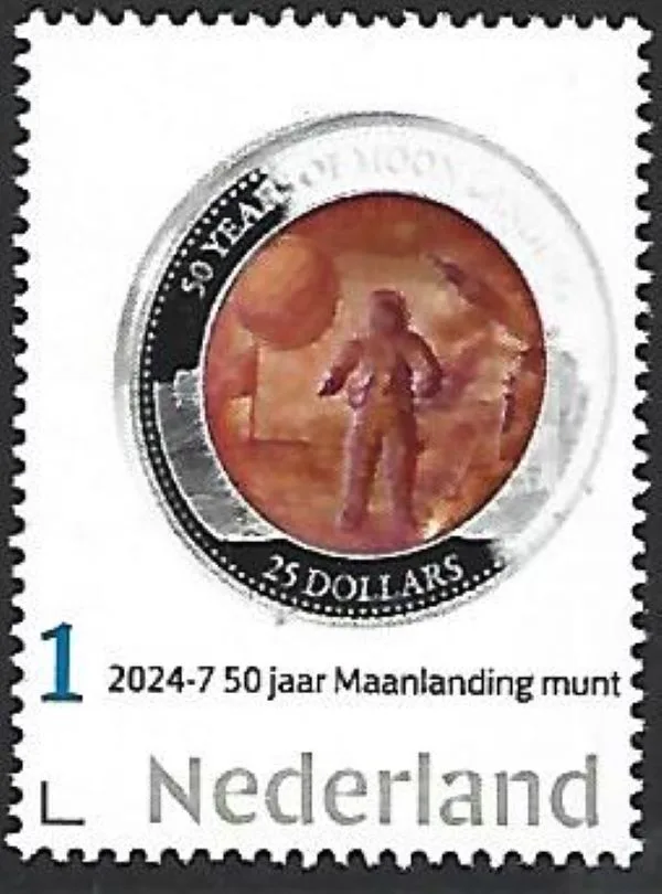 Nederland 2024-7 Space coin 50jr Maanlanding 50yrs Moonlanding postfris/mnh