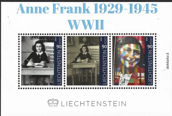 Liechtenstein 2023 Anne Frank 1 souvenir sheet MNH