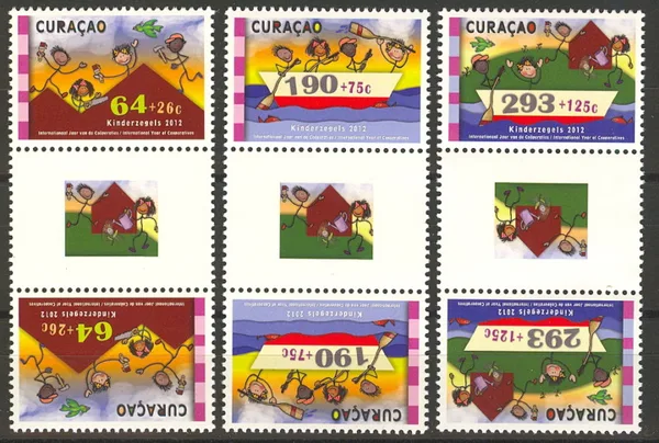 Curacao 104-106a kinderzegels 2012 brugparen/gutterpairs postfris/mnh