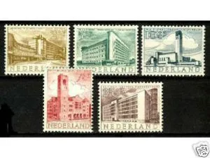 Netherlands 655-659 Summer Stamps modern architecture 1955 MNH