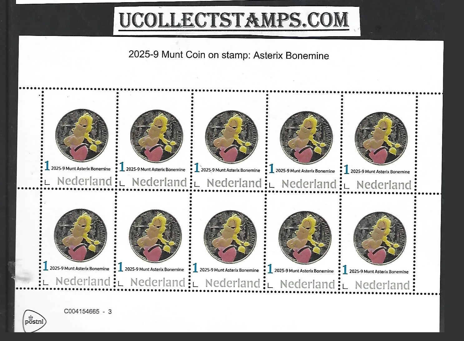 Netherlands 2025-9 Coin Asterix: Bonemine sheet MNH