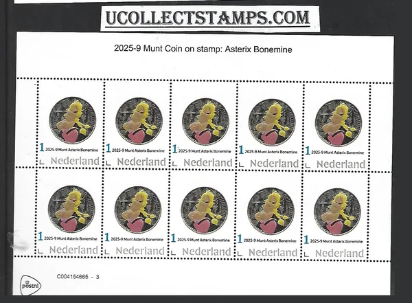 Nederland 2025-9 Munt coin Asterix: Bonemine sheet postfris/mnh