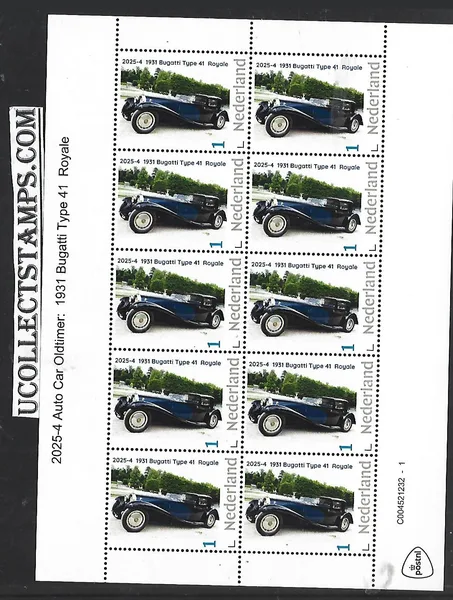 Netherlands 2025-4 Oldtimer Car: Bugatti type 41 Royale sheet MNH