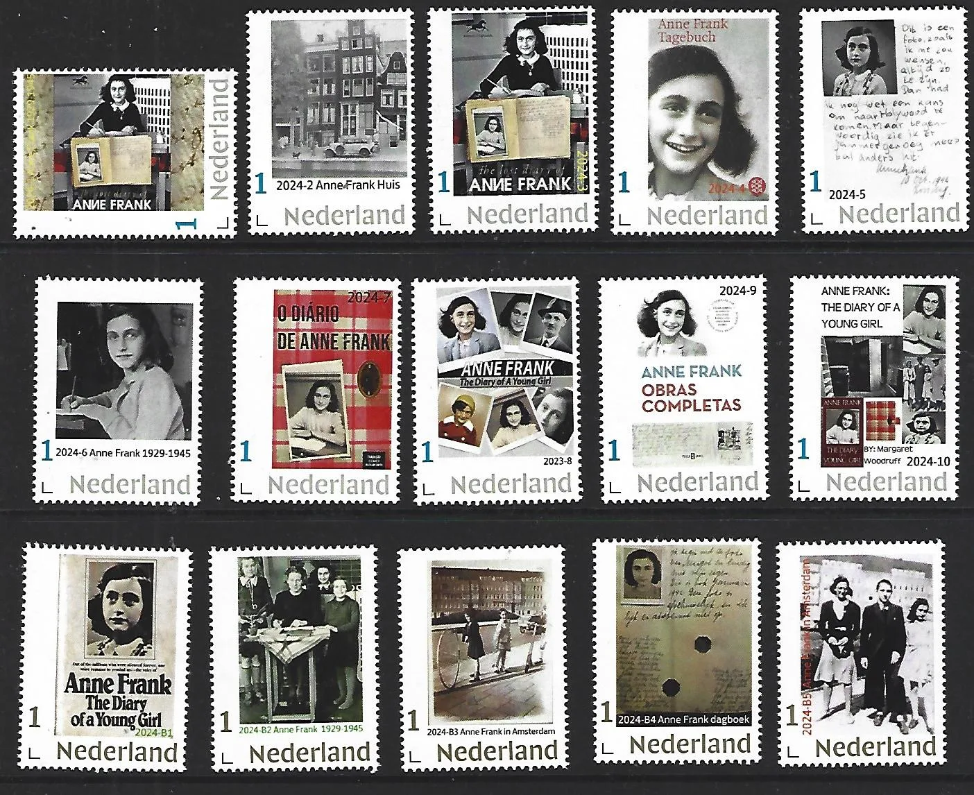 Nederland 2024 Anne Frank WWII 1929-1945 complete yearset postfris/mnh