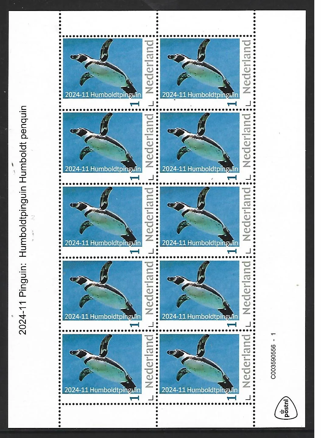 Pays-Bas 2024-11 Pingouin: Pingouin de Humboldt sheetlet neuf/nnh