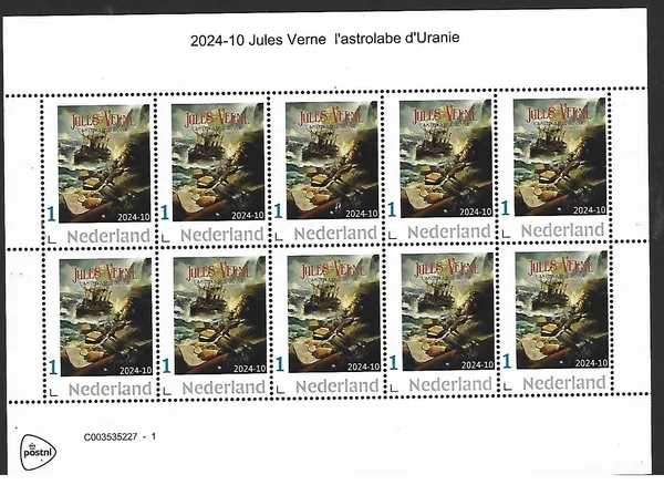 Nederland 2024-10 Jules Verne L'Astrolabe de Uranie sheetlet postfris/mnh