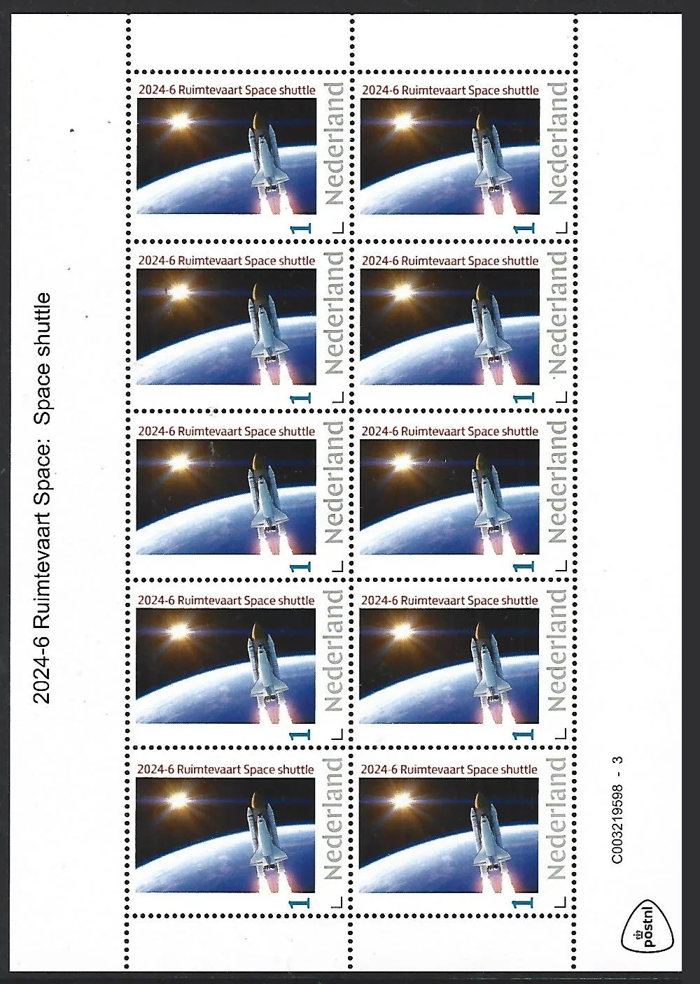 Niederlande 2024-6 Raumfahrt Space: Space Shuttle-Bogen postfrisch/mnh
