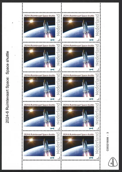 Netherlands 2024-6 Space Travel: Space shuttle sheetlet MNH
