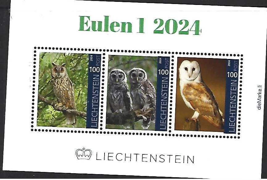 Liechtenstein 2024-1 Uilen Eulen Block/M/S postfrisch/mnh