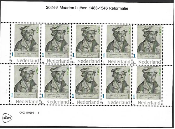Netherlands 2024-5 Maarten Luther Reformation sheetlet MNH