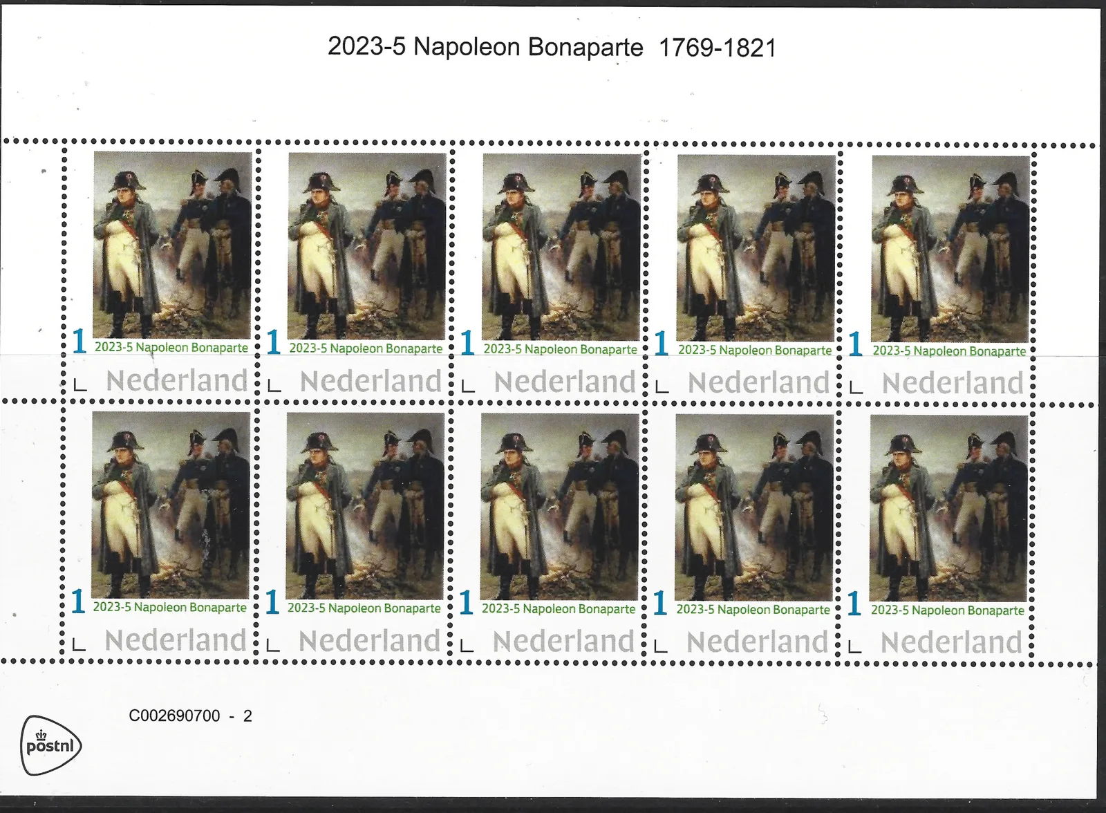 Pays-Bas 2023-5 Napoléon Bonaparte feuille-carnet neuf/mnh