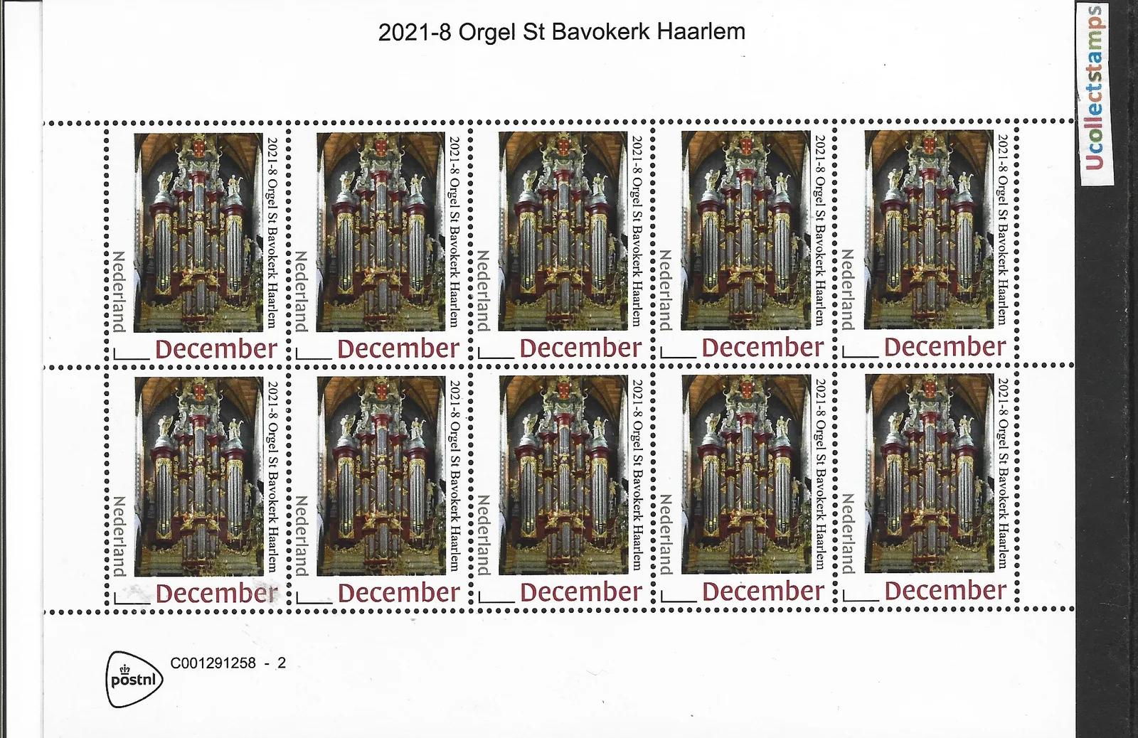 Niederlande 2021-8 Orgel St. Bavo-Kirche Haarlem postfrisch/mnh Bogen