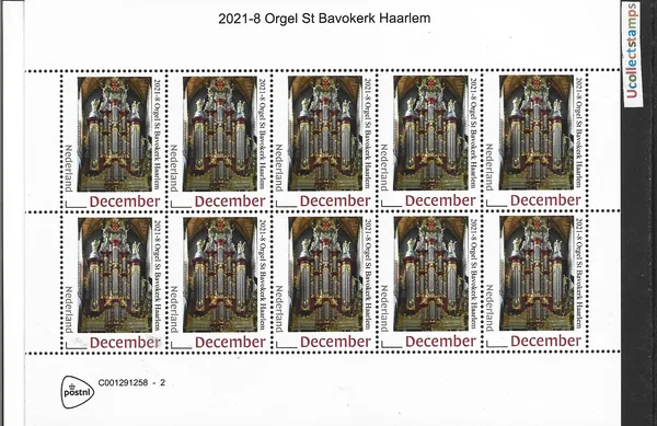 Netherlands 2021-8 Organ - Organ St Bavokerk Haarlem MNH sheetlet