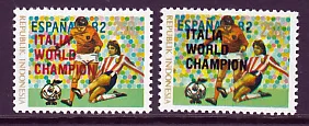 INDONESIA 1980 World Cup Football Spain overprints 1121-1122 MNH