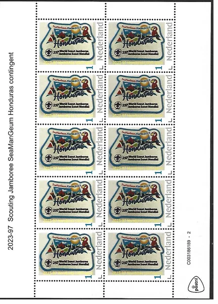 Netherlands 2023-97 Scouting Jamboree SeaManGeum Honduras sheetlet MNH