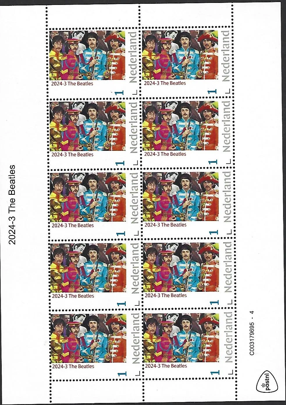Pays-Bas 2024-3 The Beatles feuillet postfris/mnh