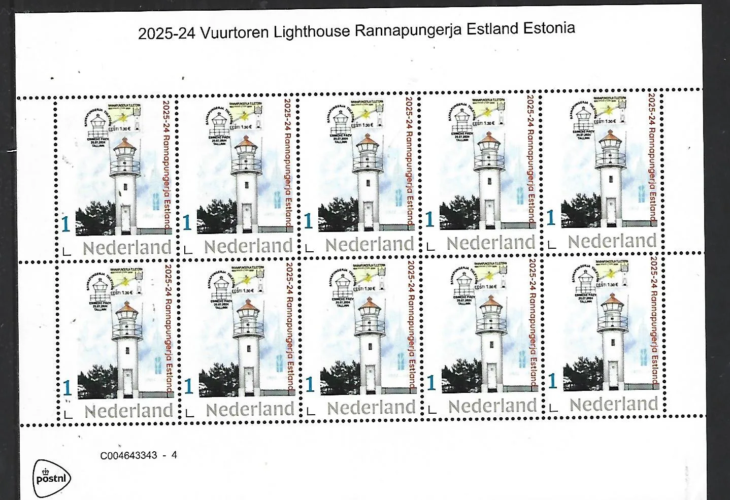 Netherlands 2025-24 Lighthouse: Rannapungerja Estonia MNH