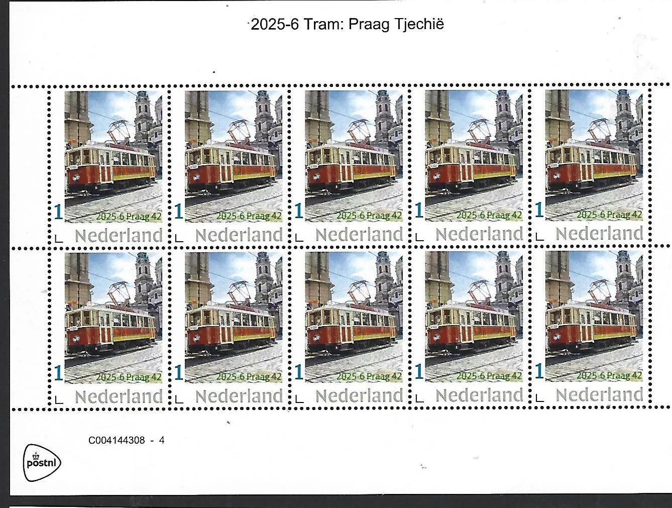 Nederland 2025-6 Tram: Praag 43 Prague sheet postfris/mnh