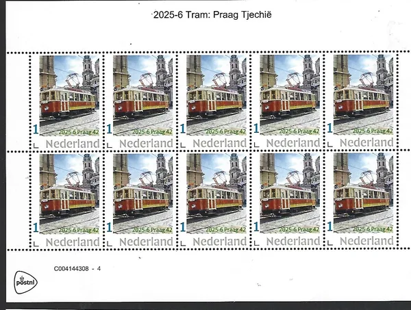 Netherlands 2025-6 Tram: Prague 43 sheet MNH