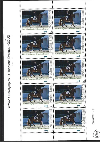 Netherlands 2024-11 Paralympics D Haerkens Dressage sheetlet MNH