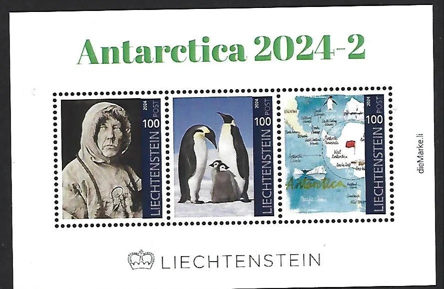 Liechtenstein 2024-2 Antarktis Amundsen Pinguin Karte Sheetlet postfrisch/mnh