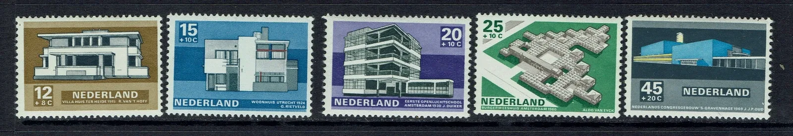 Nederland 920-924 Zomerzegels, architectuur 1969 postfris/mnh