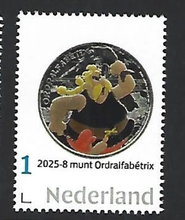Nederland 2025-8 Coin on Stamp Asterix: Ordralphabetrix postfris/mnh
