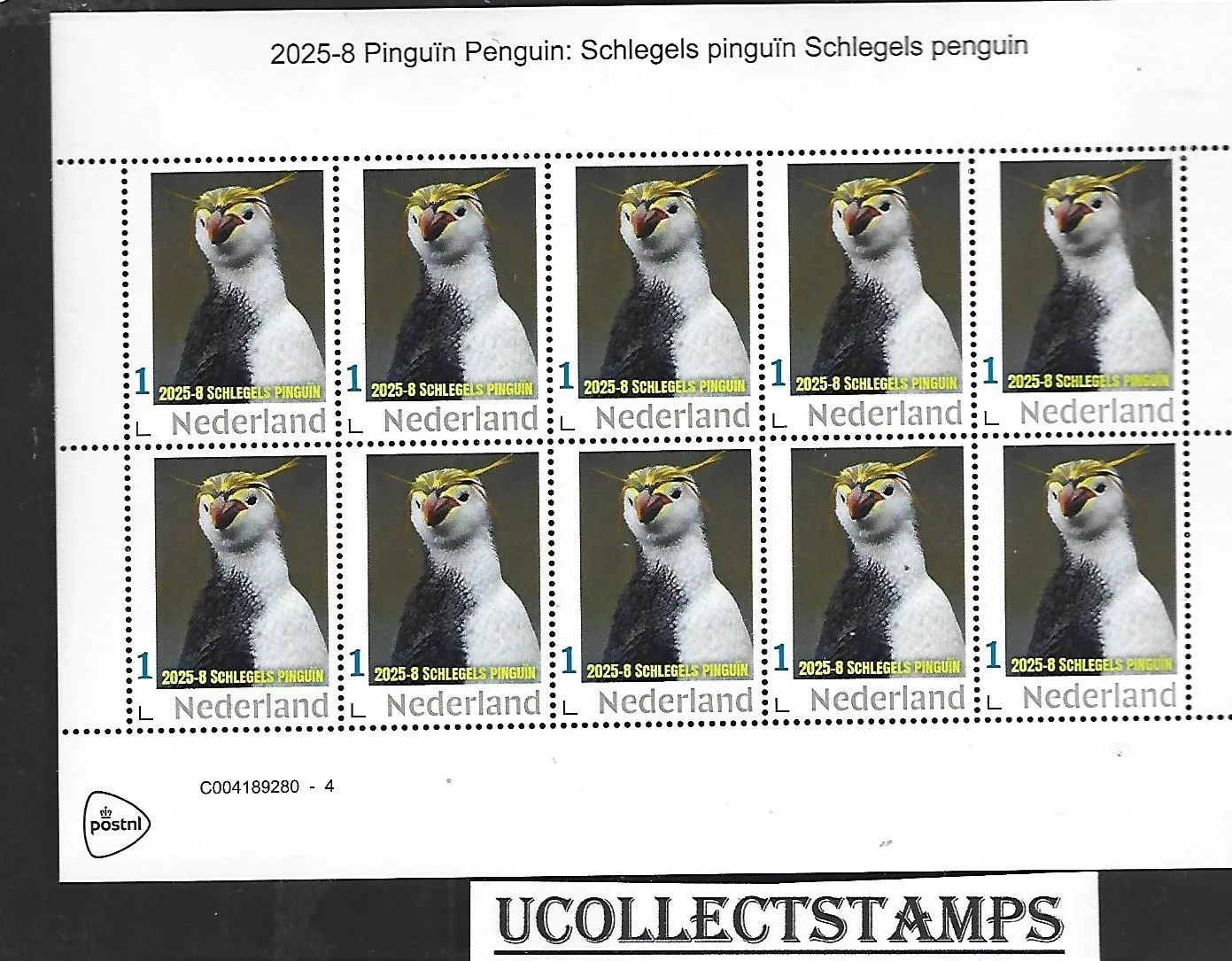 Netherlands 2025-8 Penguin: Schlegel's penguin sheet MNH