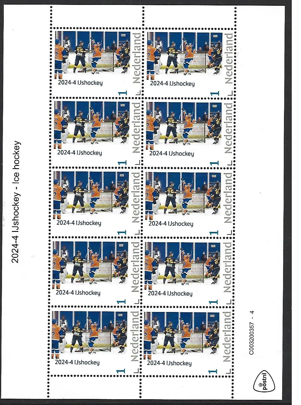 Pays-Bas 2024-4 Hockey sur glace sheetlet neuf/mnh