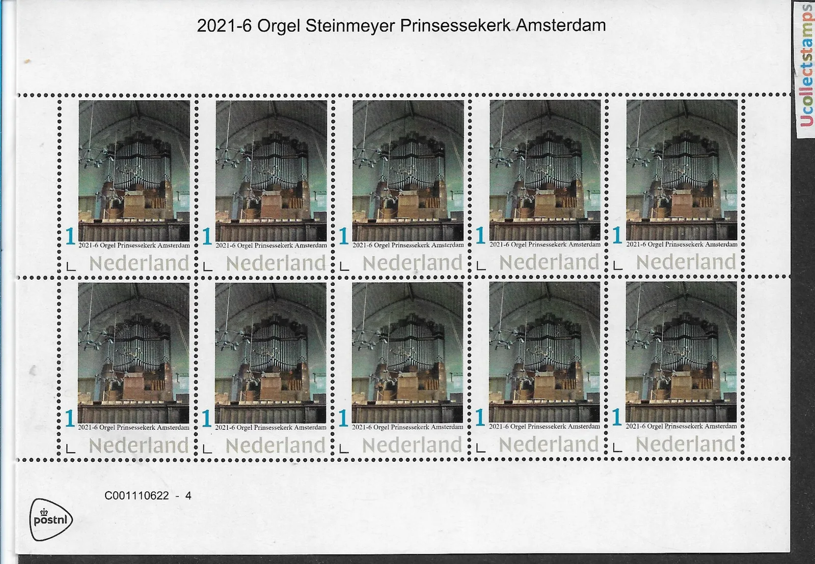Niederlande 2021-6 Orgel organ: Steinmayer Prinsessekerk Amsterdam Bogen-Kleinbogen postfrisch/mnh