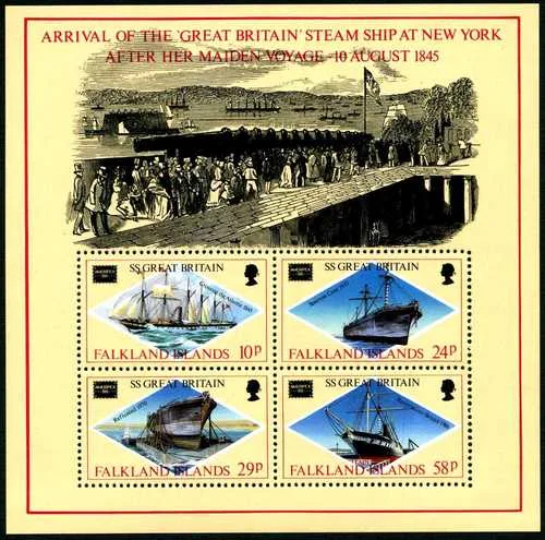 449-452 b6 Falkland 1986 Ameripex - schepen - ship - shif blok-m/s postfris/mnh