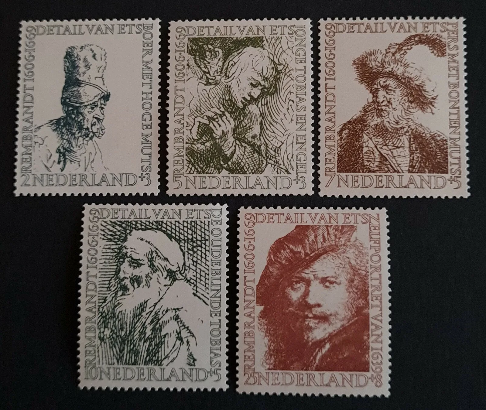 Nederland 671-675 Zomerzegels Rembrandt van Rijn 1956 postfris