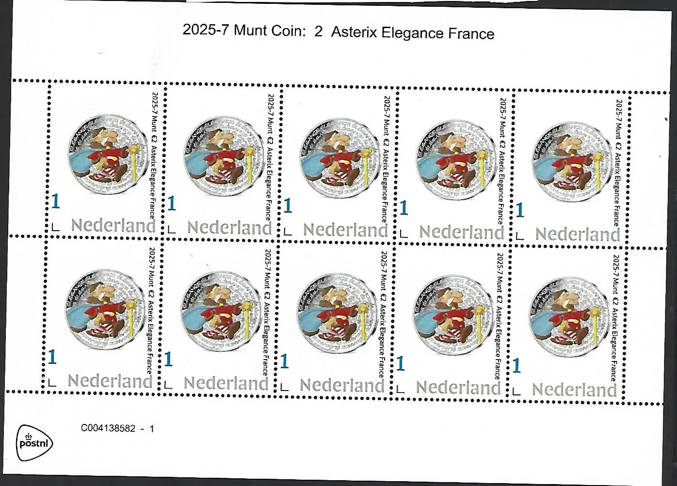 Netherlands 2025-7 Coin Asterix Elegance france MNH